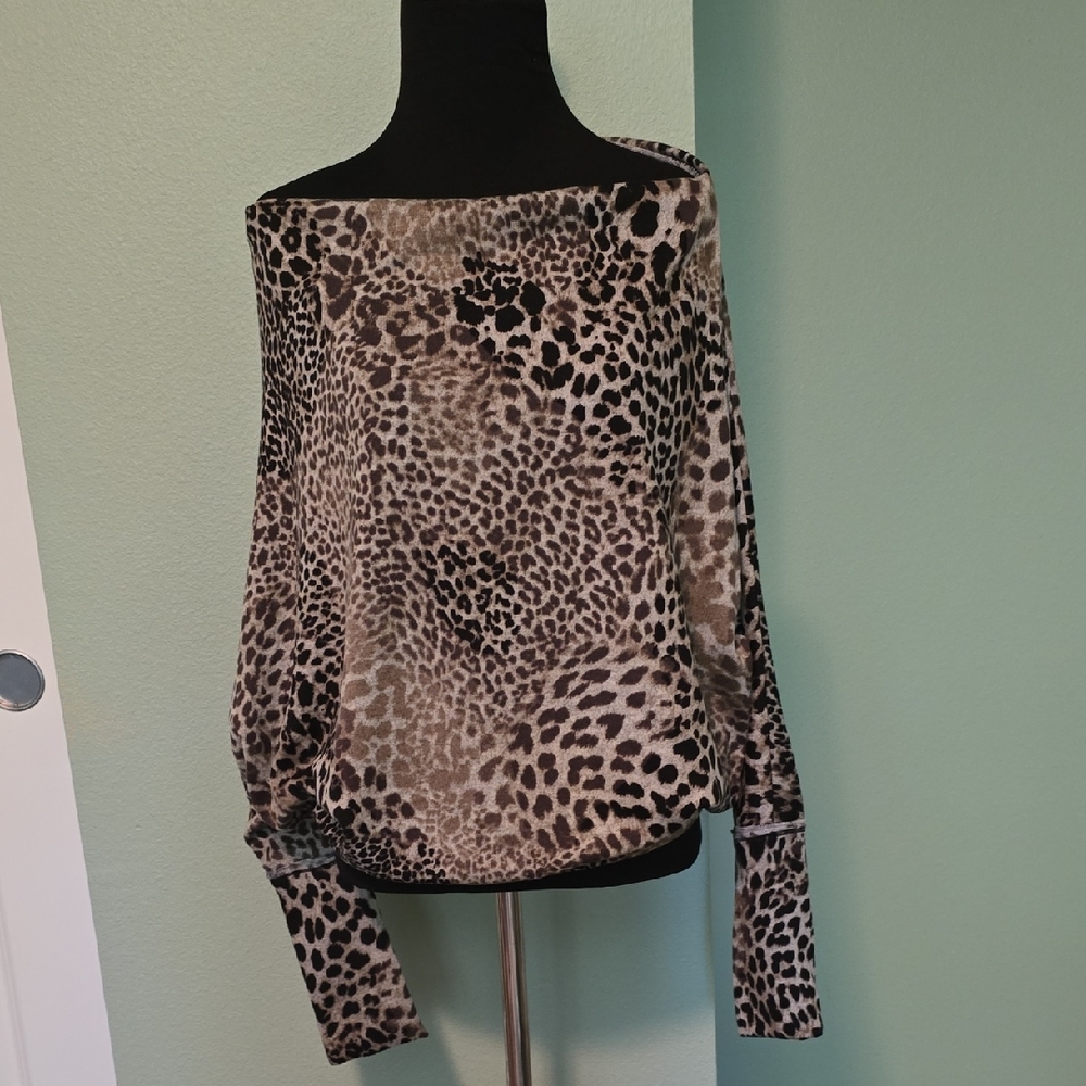 Elan Animal Print Off-Shoulder Top